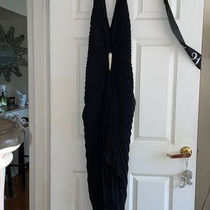 Elegant black halter dress